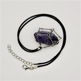 Аметист 2-5 см, необработанный, с подвеской (вощёная нить), Уругвай 1675