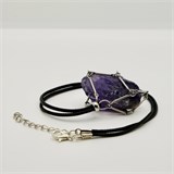 Аметист 2-5 см, необработанный, с подвеской (вощёная нить), Уругвай 1675