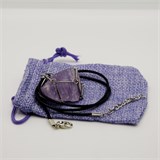 Аметист 3-5 см, необработанный, с подвеской (вощёная нить), Бразилия 1674