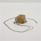 Раухтопаз 2-5 см, необработанный, с подвеской (серебряная цепочка), Бразилия 1683