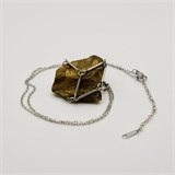 Тигровый глаз 3-5 см, необработанный, с подвеской (серебряная цепочка), Бразилия 1685